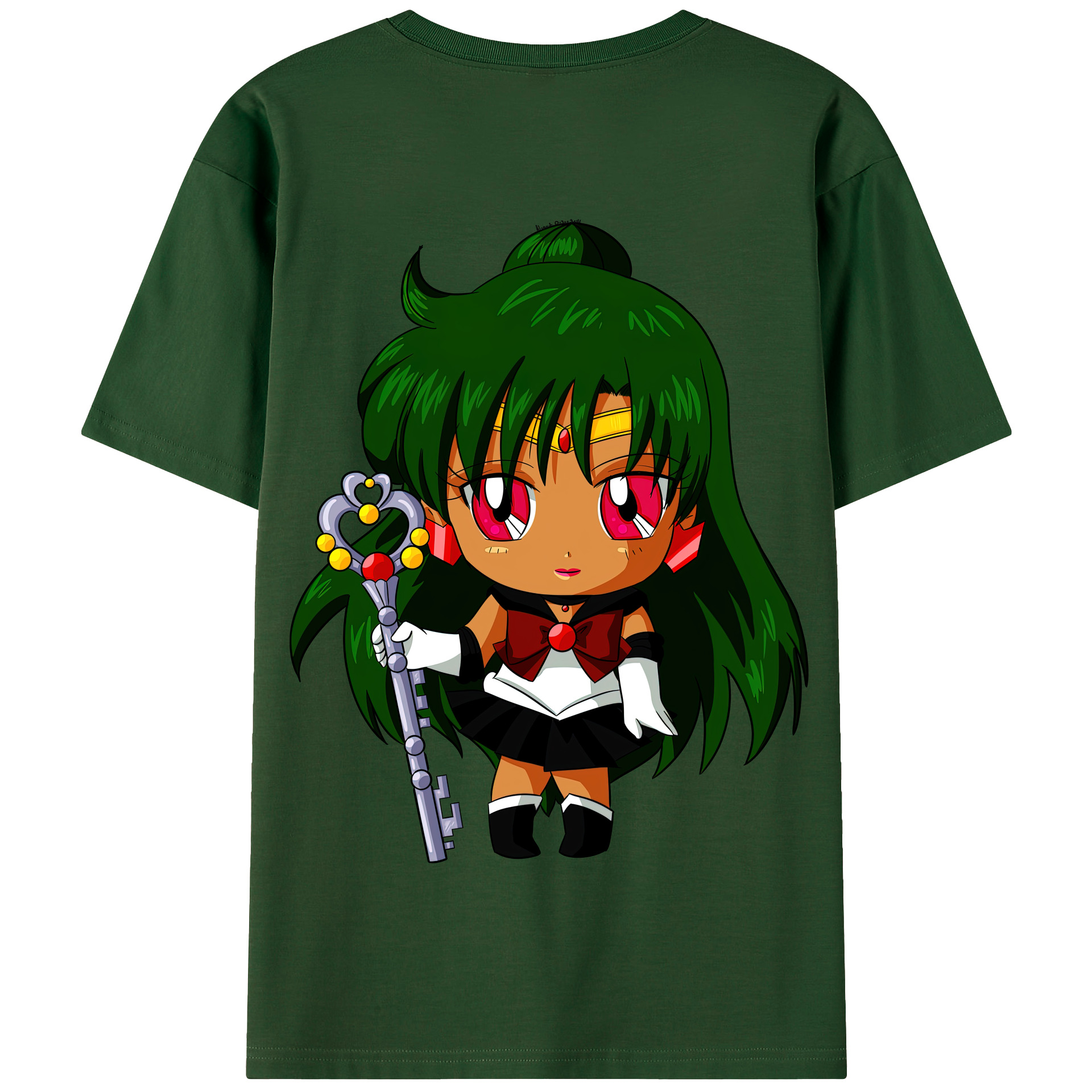 （画像用） 美少女戦士セーラームーン 冥王せつな Sailor Moon Meiou Setsuna 綿100％半袖Tシャツ（背面プリント）